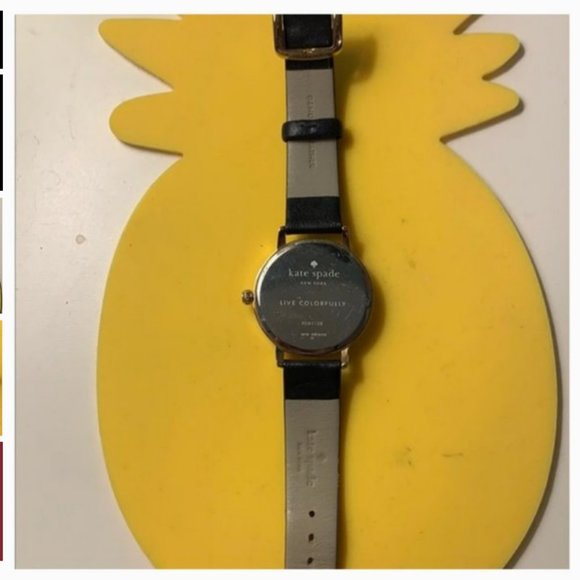 kate spade Metro Street Signs black leather watch - Picture 7 of 7